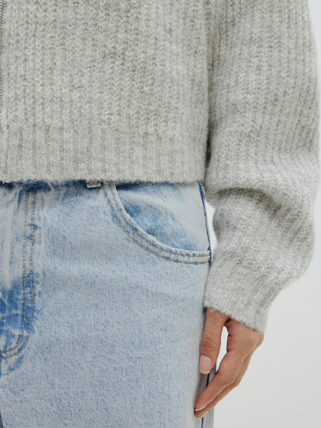 Rani bomber cardigan grey