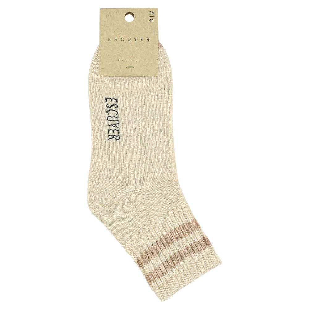 Dames Enkelsokken - Ecru / Roze