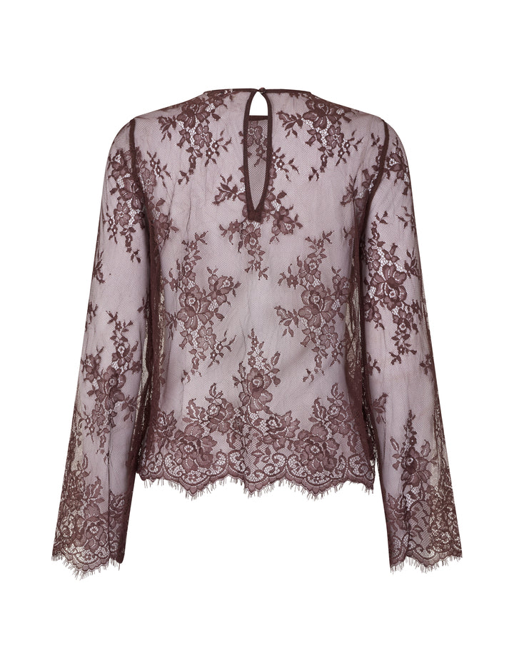 Marielle lace top maroon
