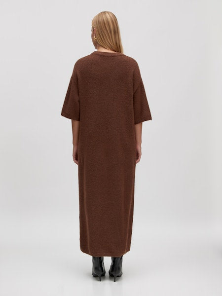 Kenzie wool knit dress fondue fudge