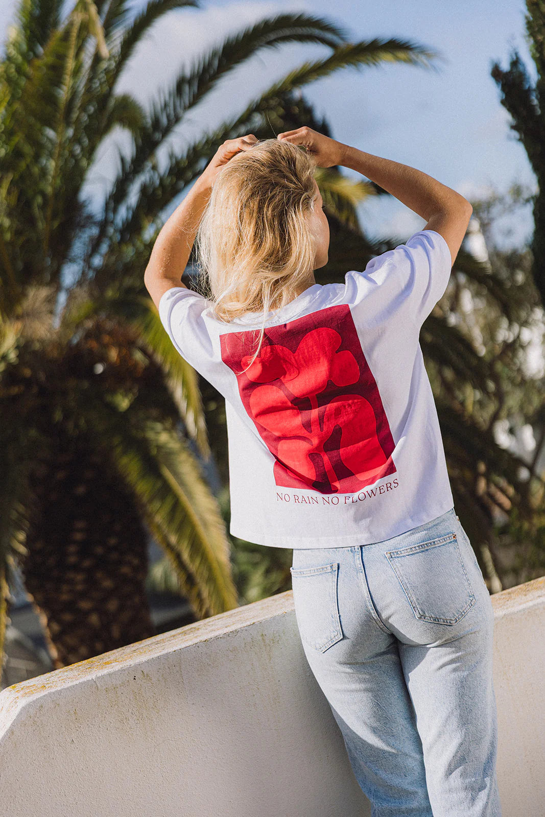 Geen regen, geen bloemen T-shirt - Rooting Rood