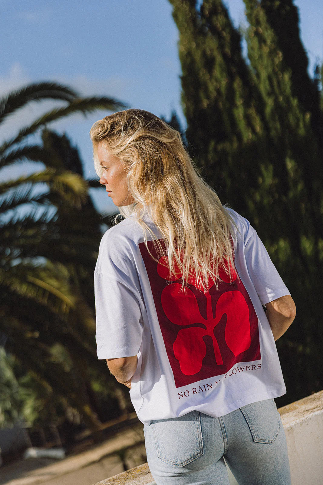 Geen regen, geen bloemen T-shirt - Rooting Rood