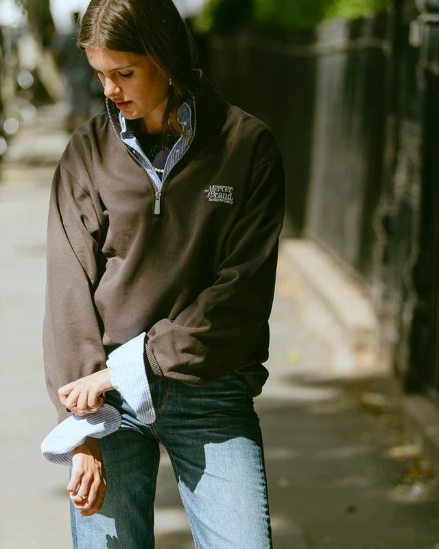 The mercer quarter zip brown