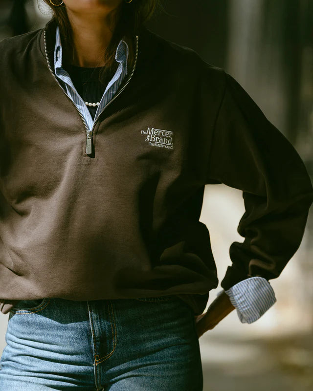 The mercer quarter zip brown