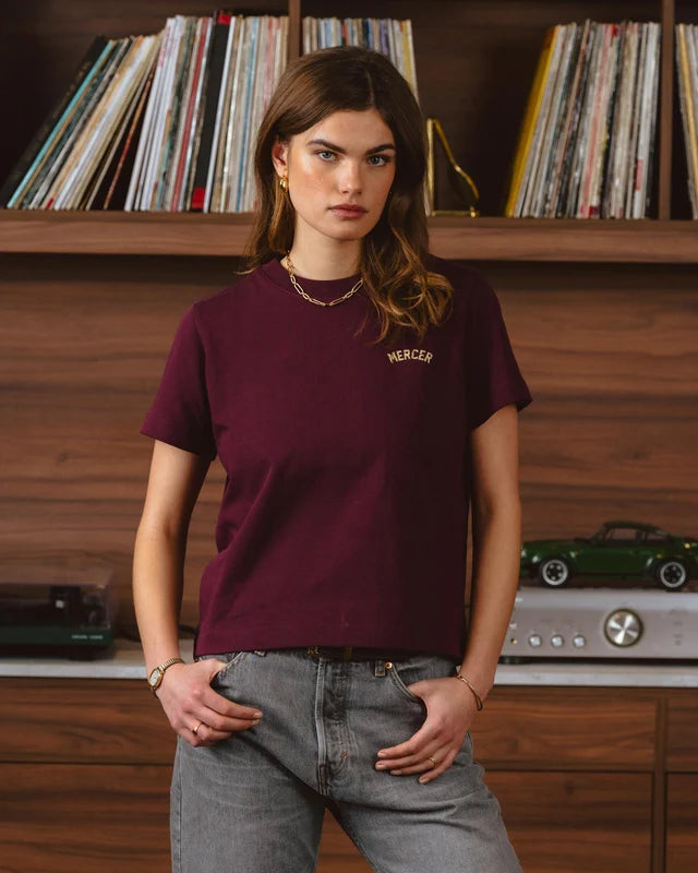 The mercer classic tee bordeaux
