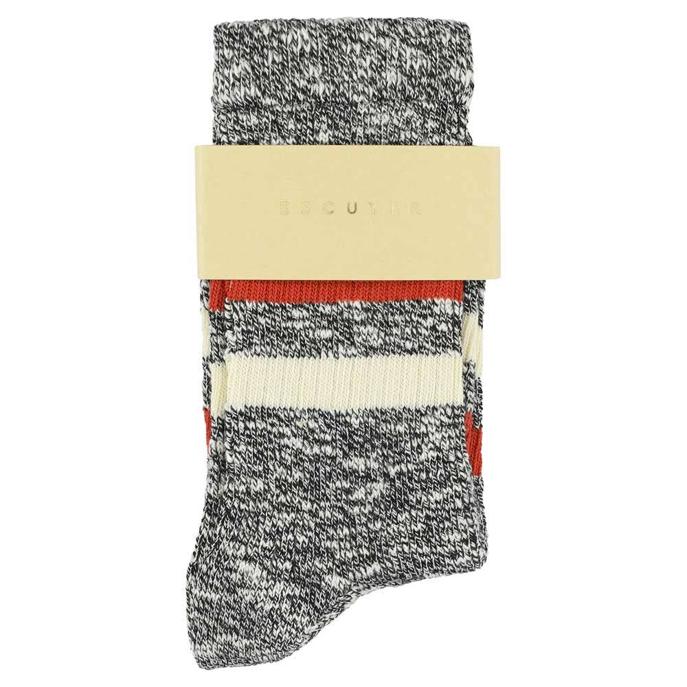 Dames Melange Strepen Zwart/Roest/Ecru