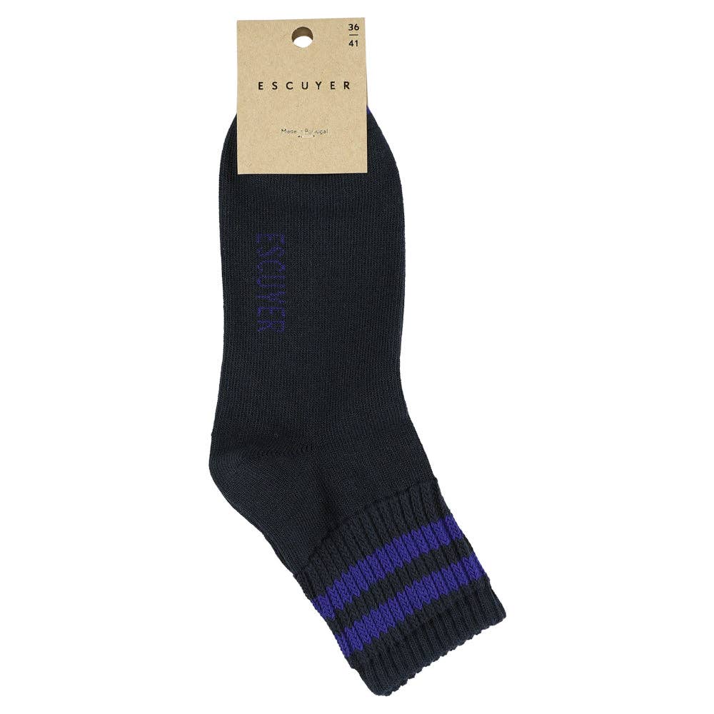 Dames Sokken met Strepen tot de Enkel - Blauw / Sterk Blauw