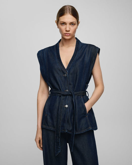 Josephine denim vest dark blue
