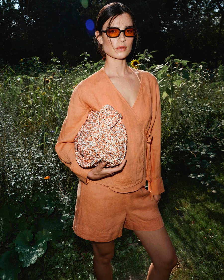 Pearlina wrap top caramel