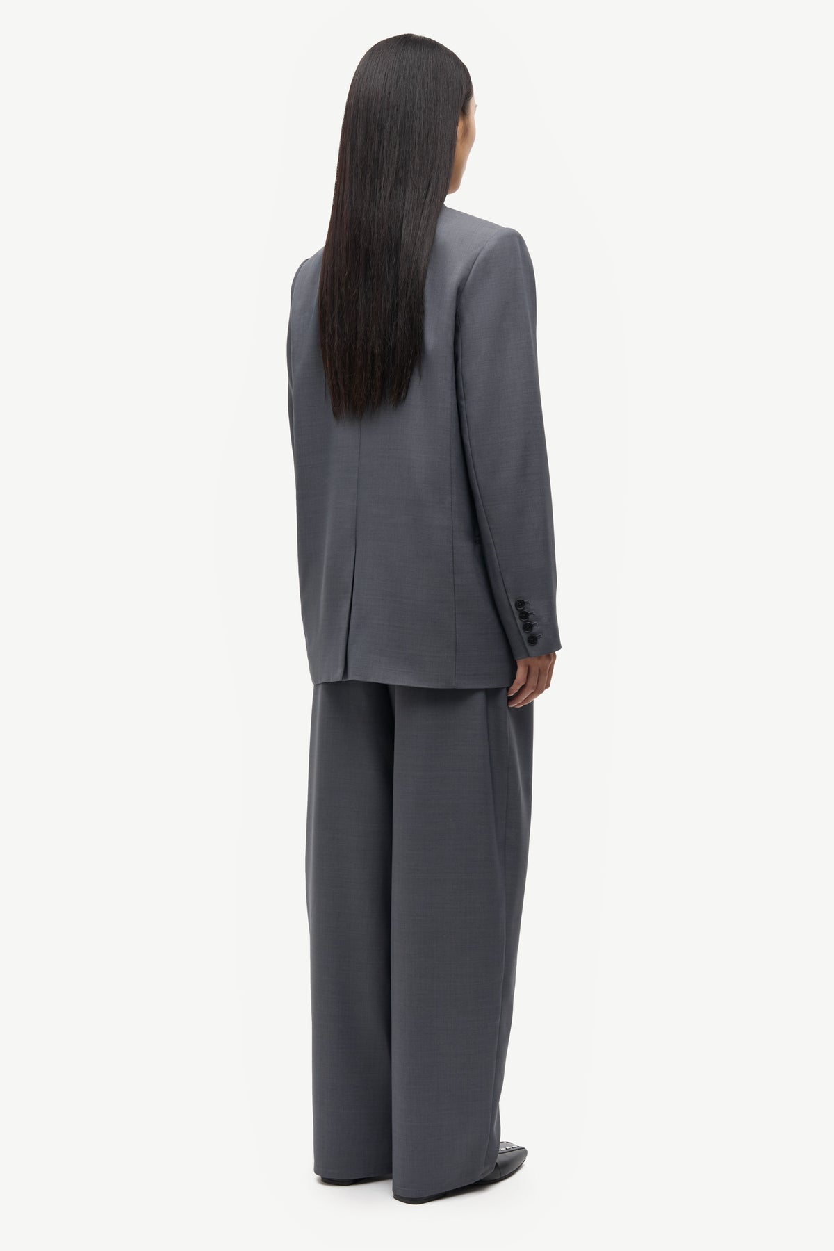 Saharper pleat trouser dark grey