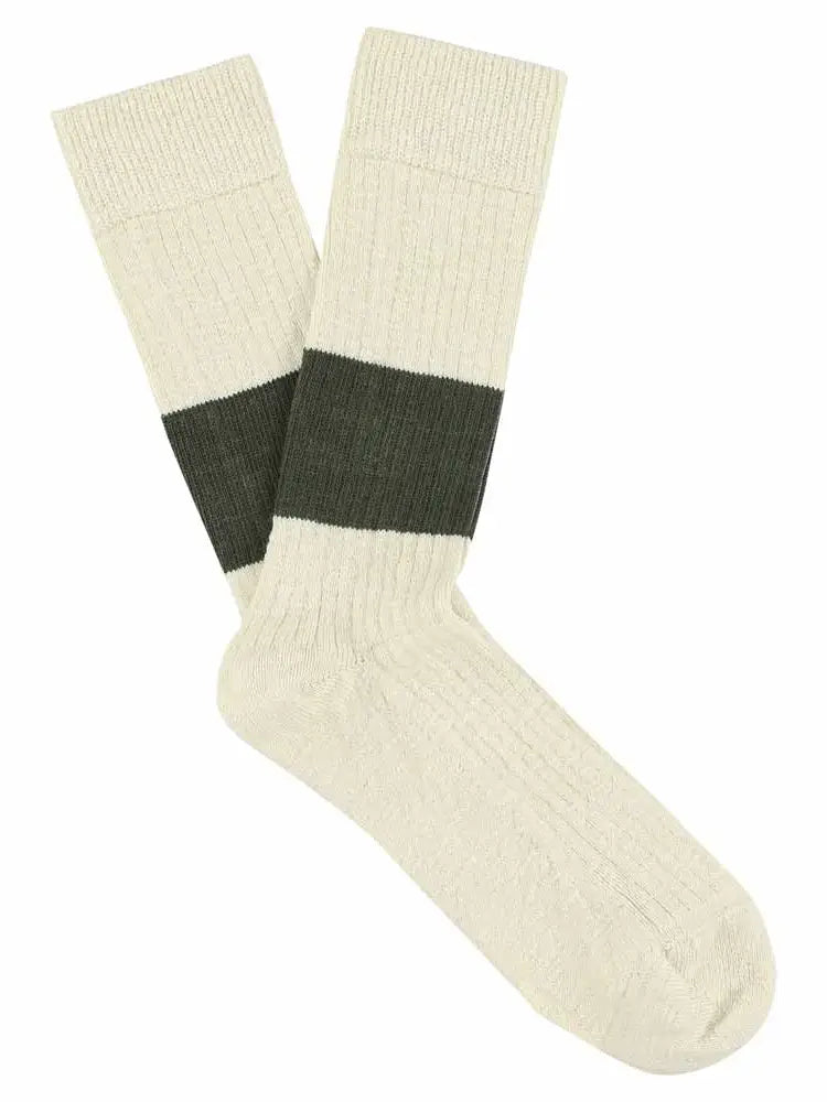 melange sokken ecru/khaki