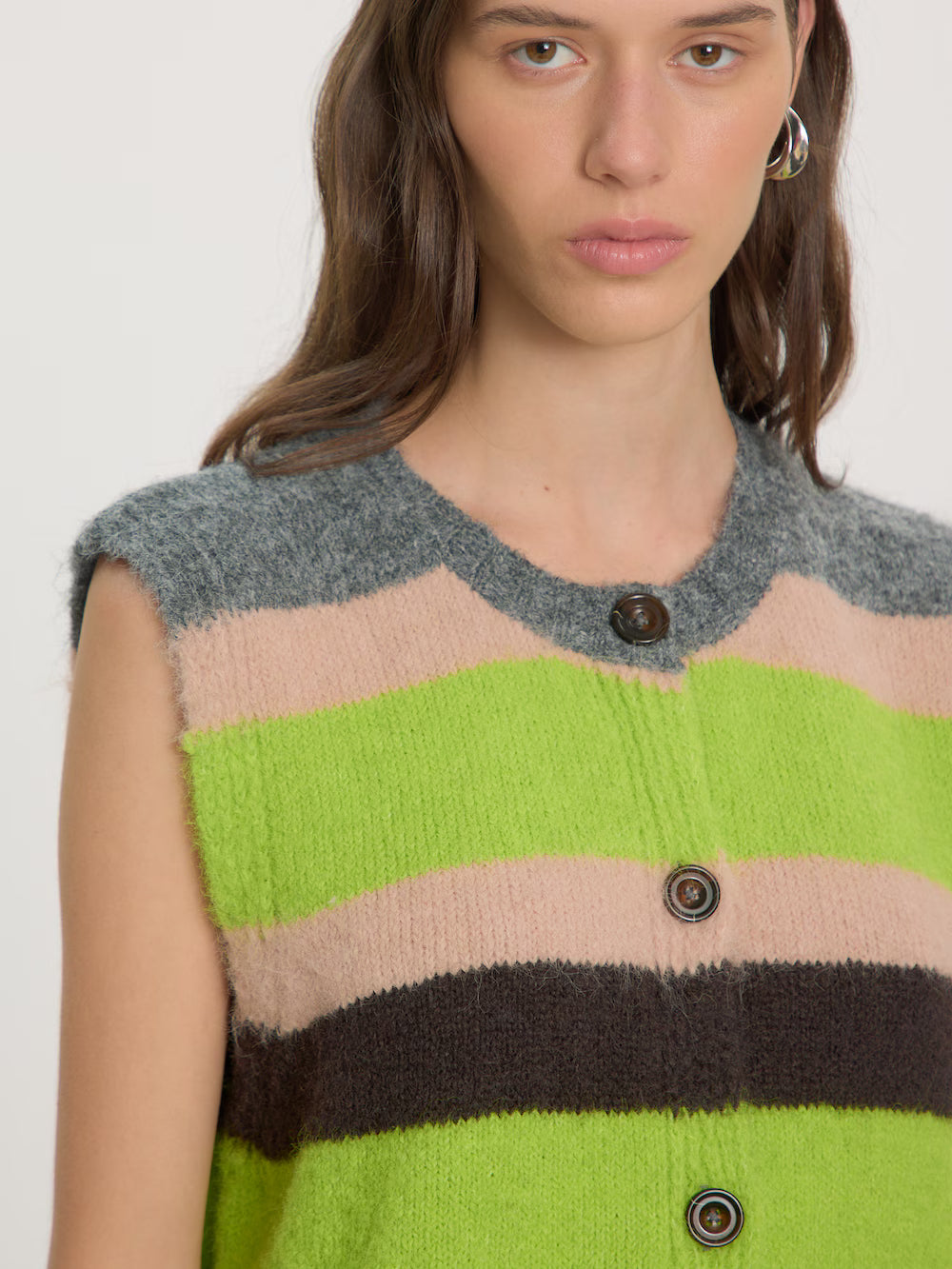 Wedeke knit vest multi stripe