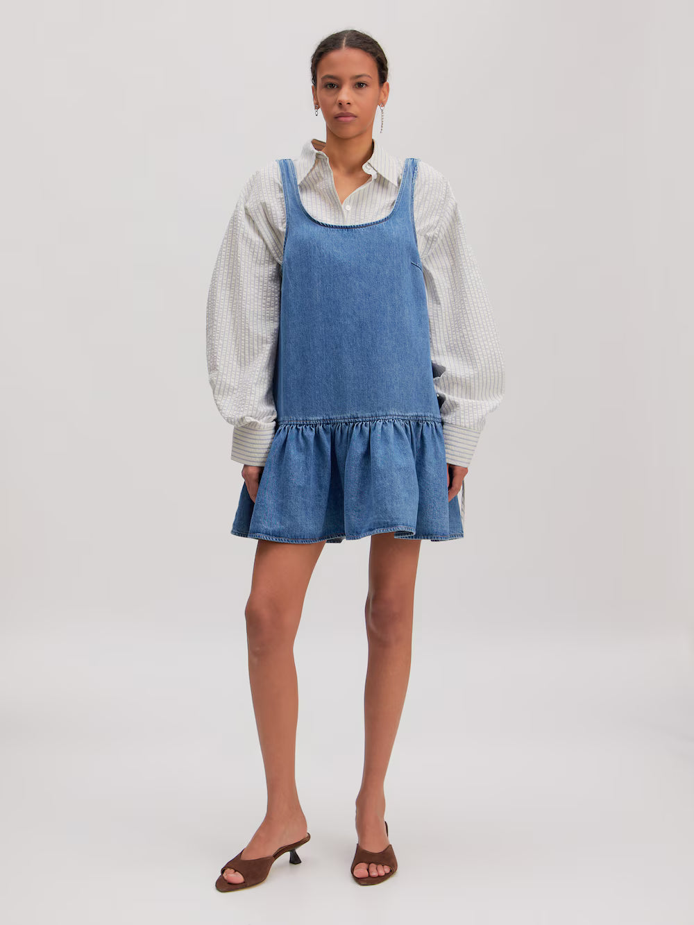 Inka denim dress mid blue