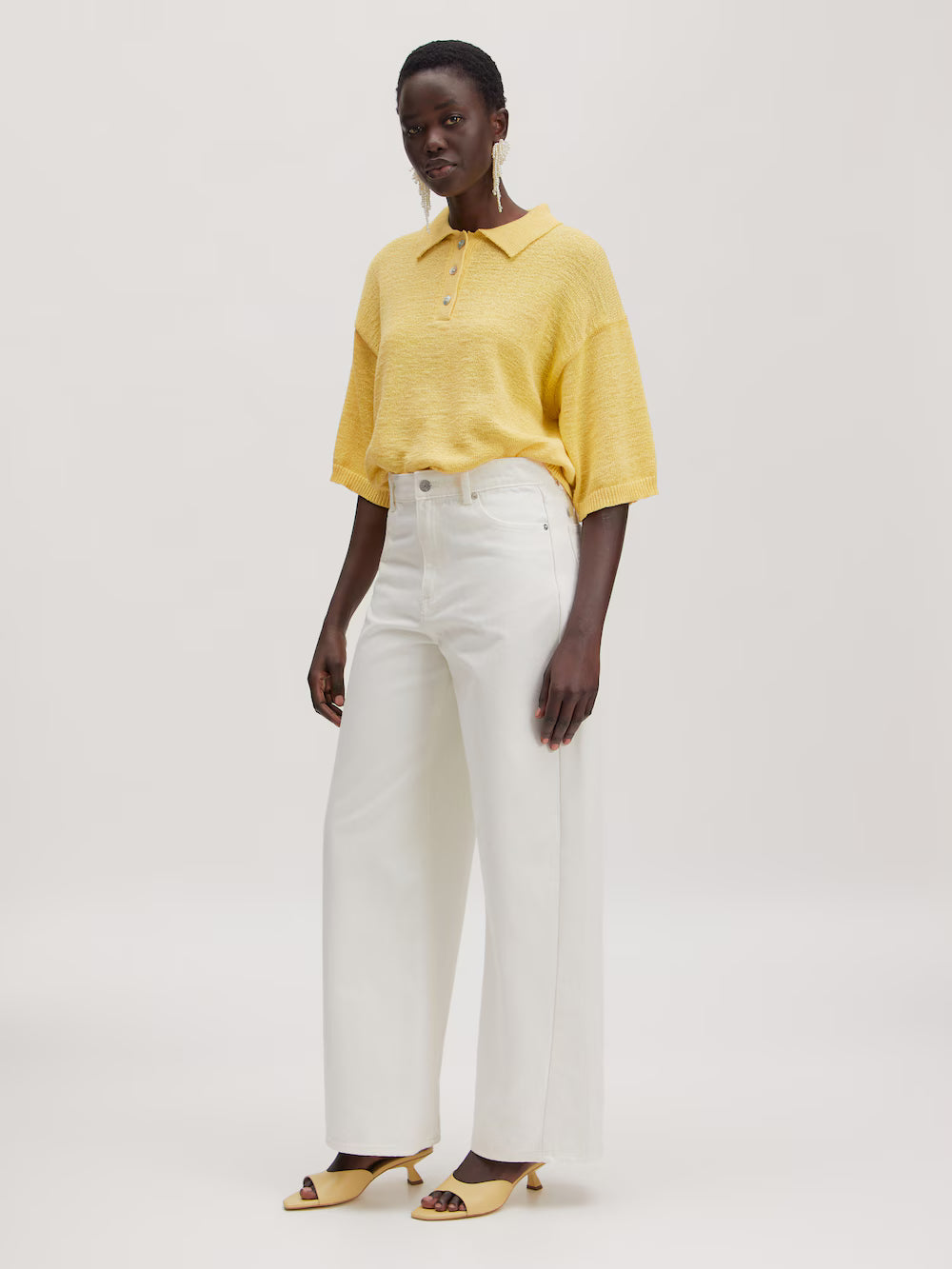 Anaya knit polo lemon