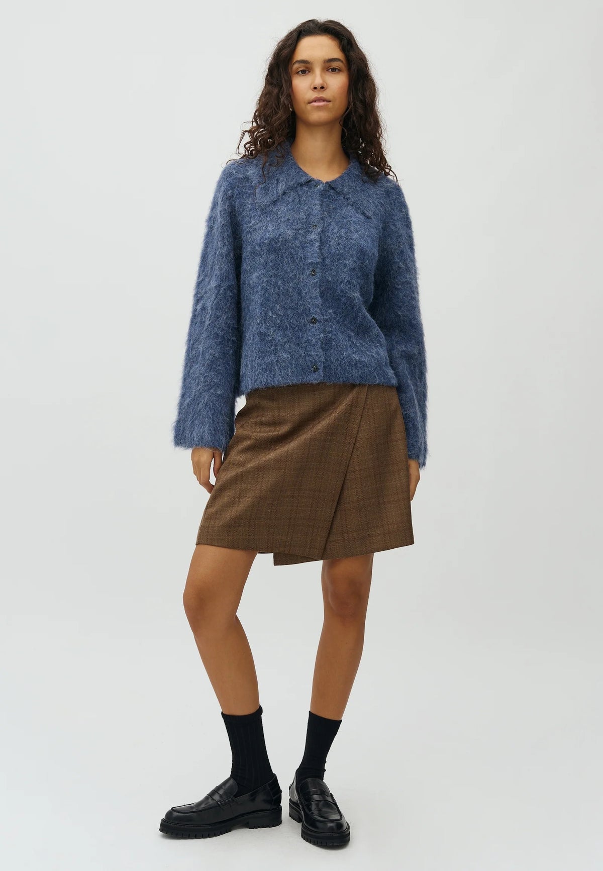 Kanille skirt brown falcon check