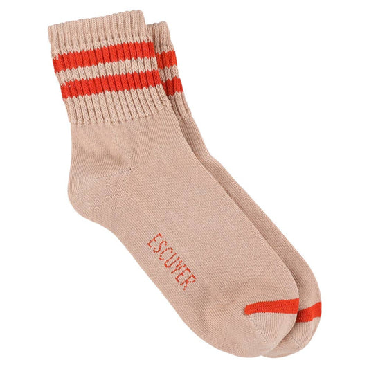 Dames Sokken met Strepen tot de Enkel - Roze / Oranje