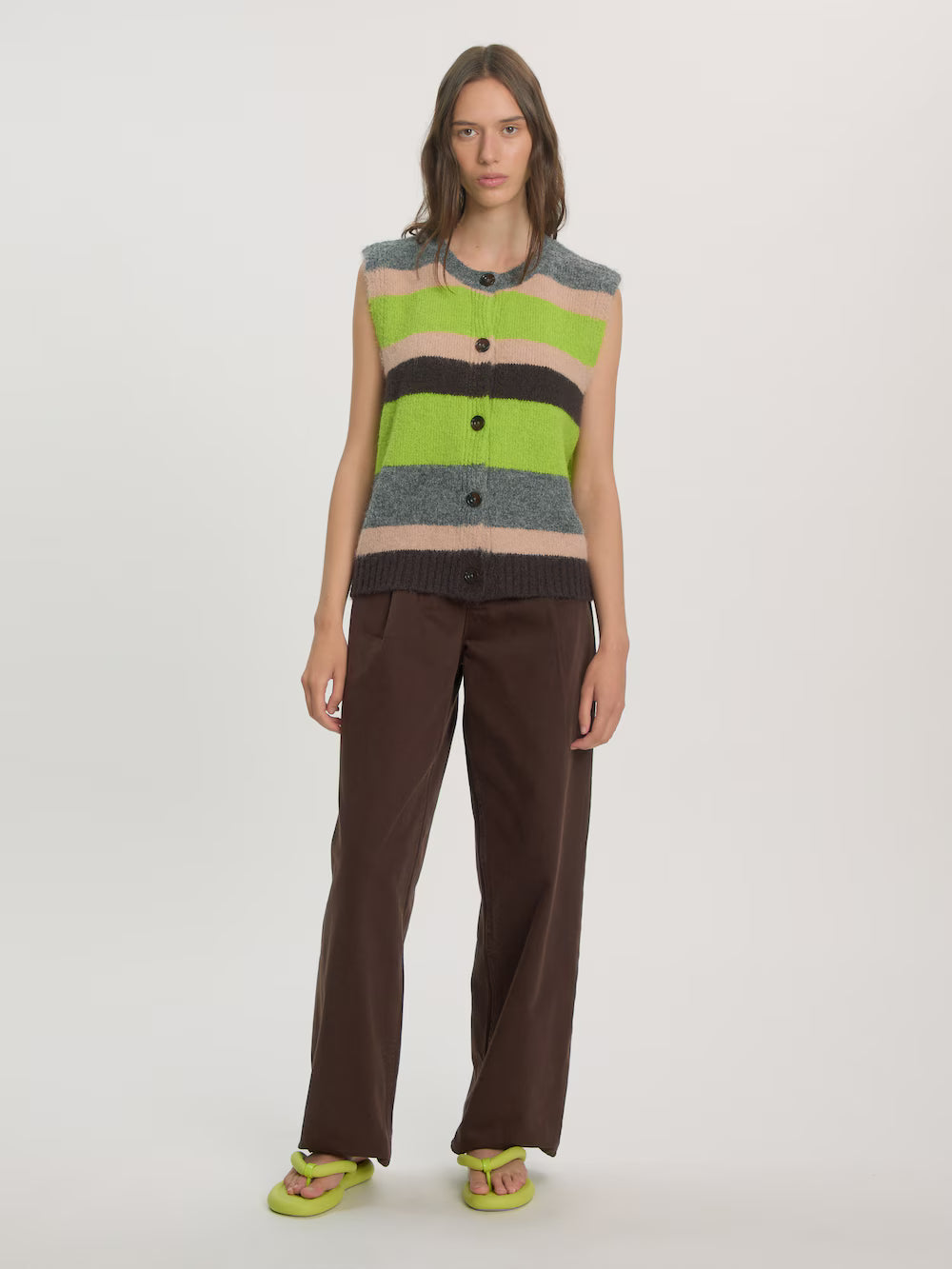 Wedeke knit vest multi stripe