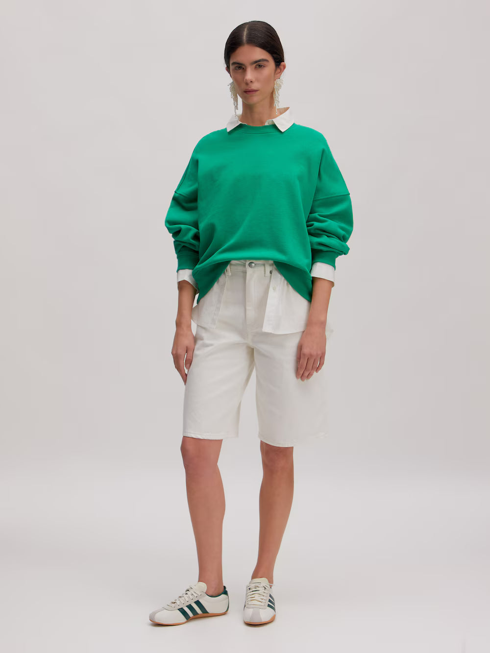 Addison denim short white