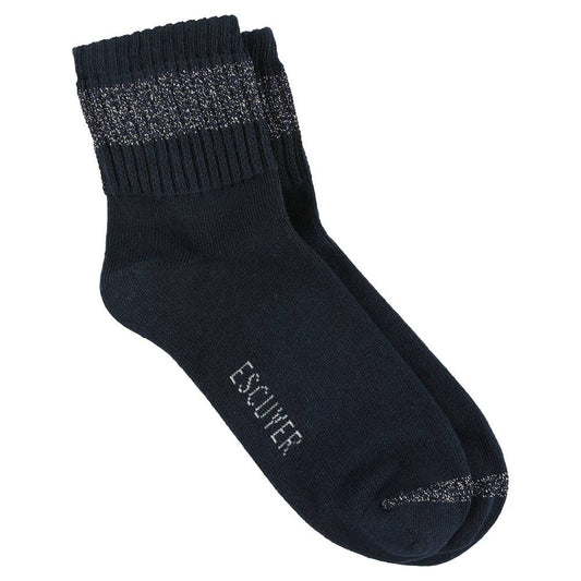 Dames Lurex Enkelsokken - Blauw / Zilver