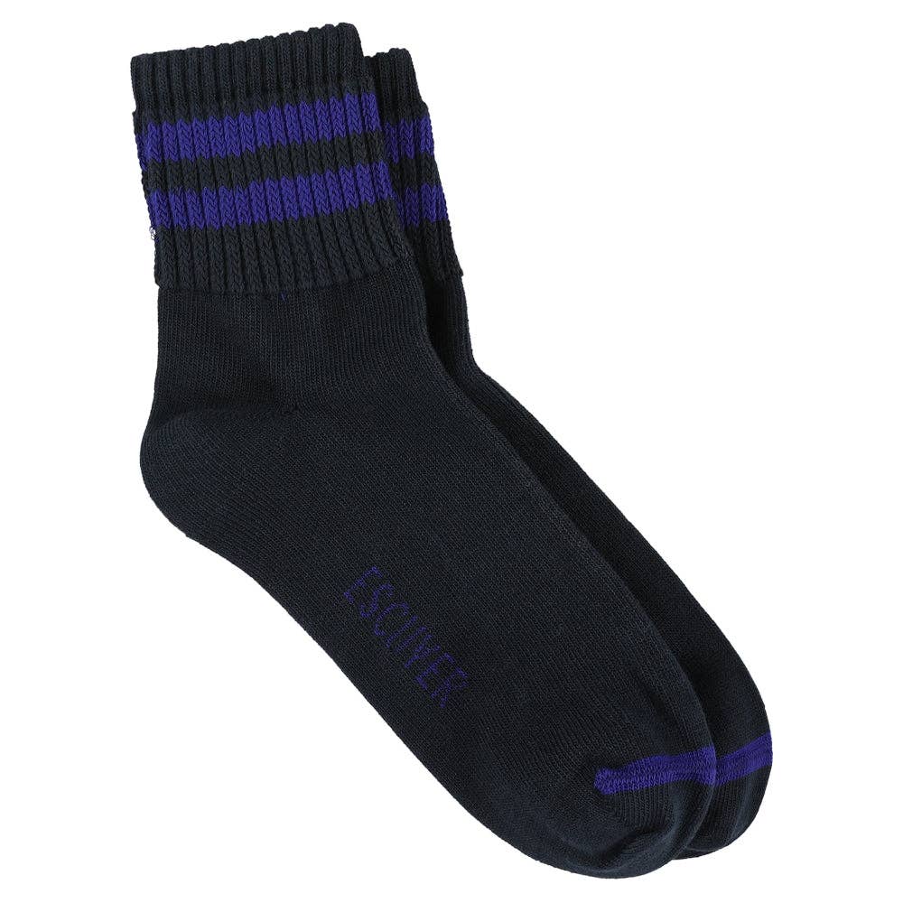 Dames Sokken met Strepen tot de Enkel - Blauw / Sterk Blauw