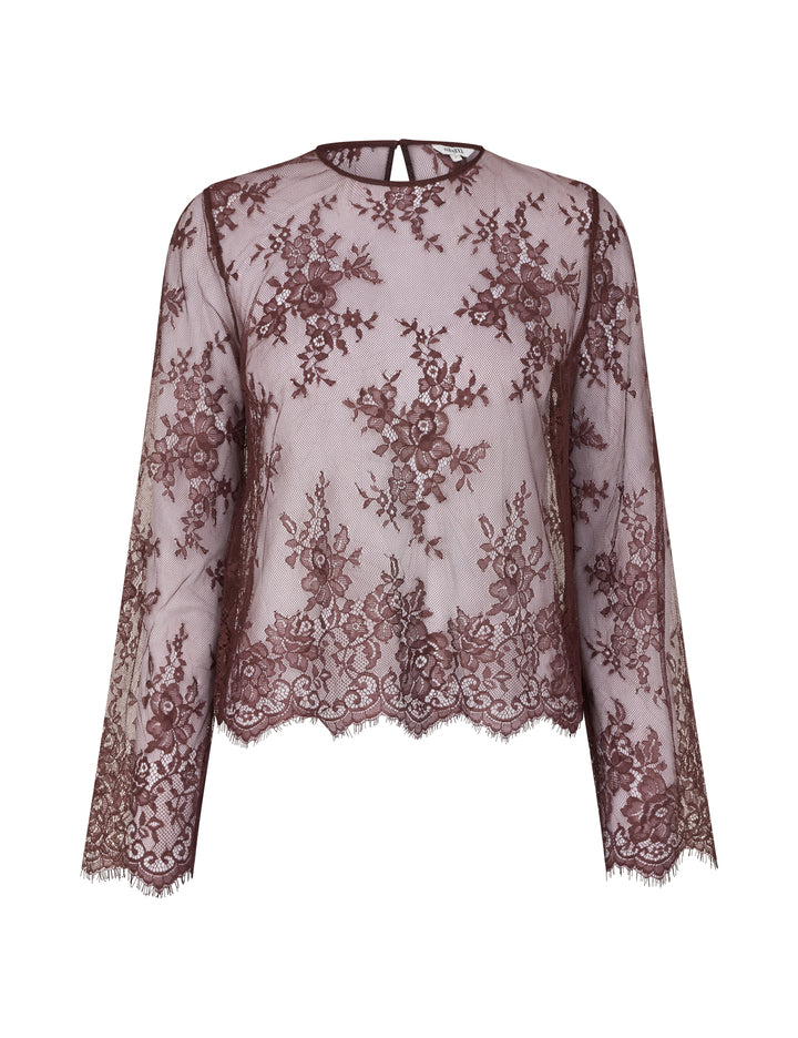 Marielle lace top maroon