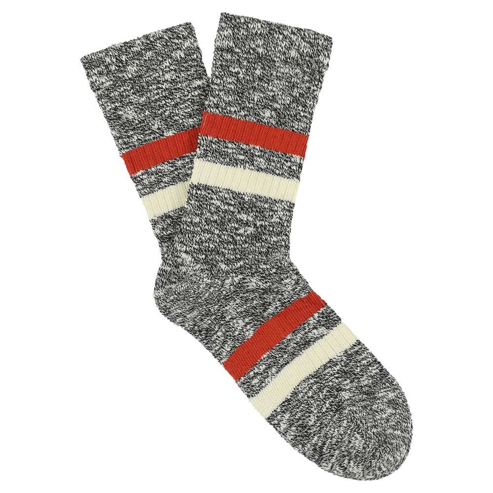 Dames Melange Strepen Zwart/Roest/Ecru