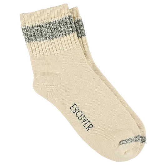 Dames Lurex Enkelsokken - Ecru / Zwart