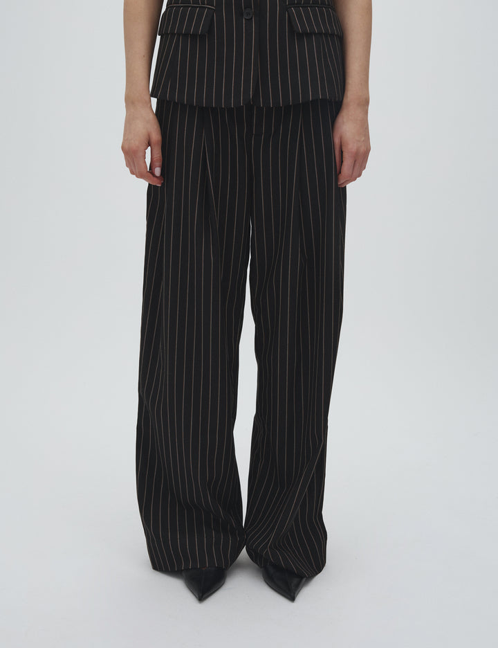 marbel black brown pinstripe