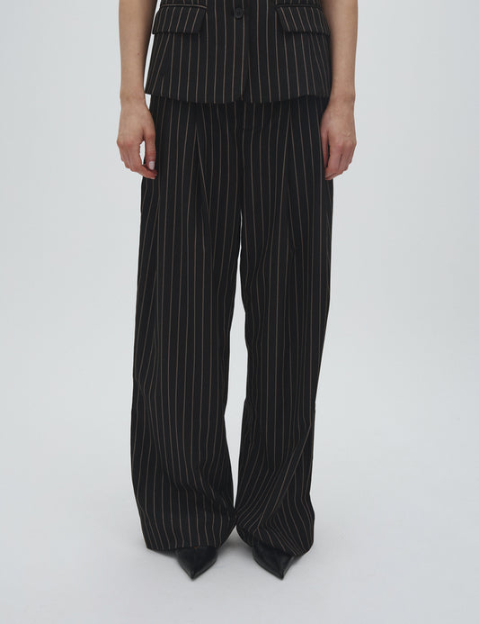 marbel black brown pinstripe