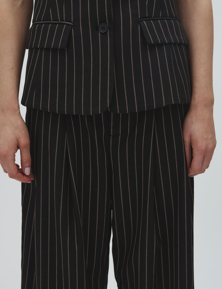 marbel black brown pinstripe