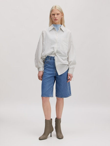 Hanni shirt cream/blue stripe