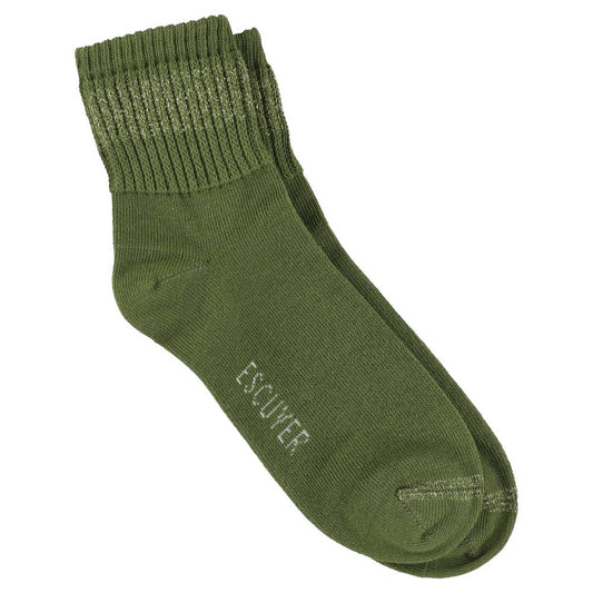 Dames Lurex Enkelsokken - Groen / Goud