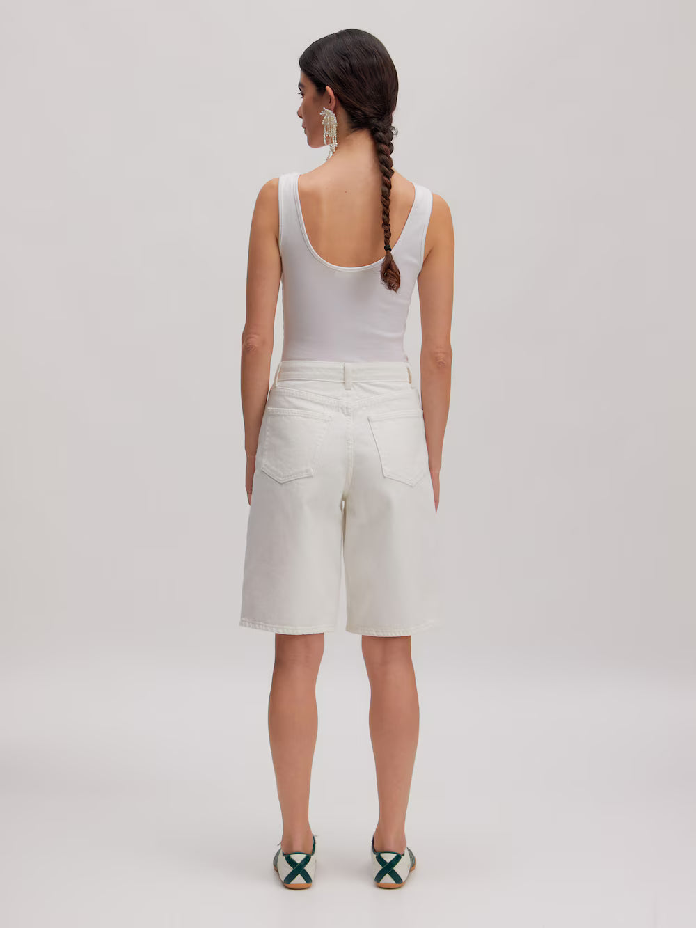 Addison denim short white