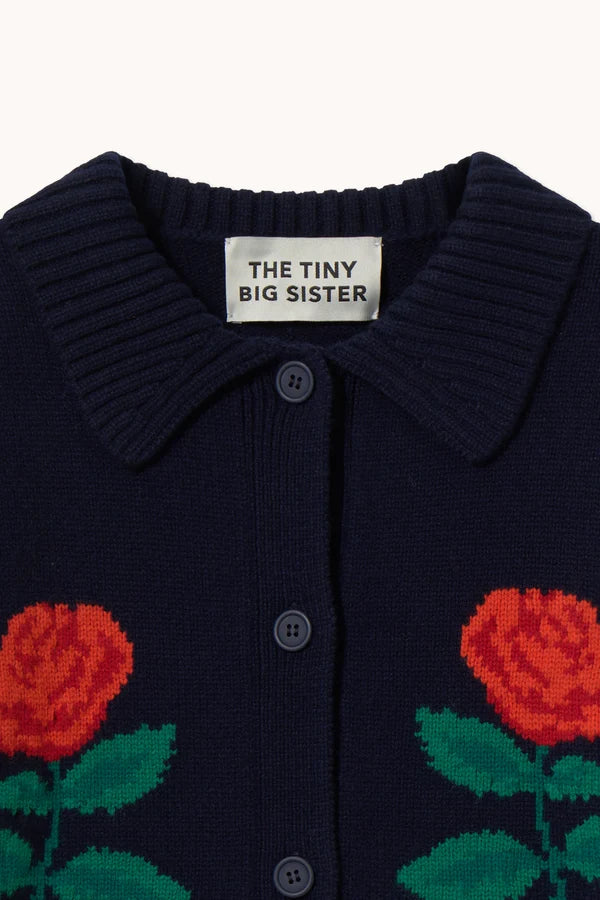 Roses oversized cardigan navy
