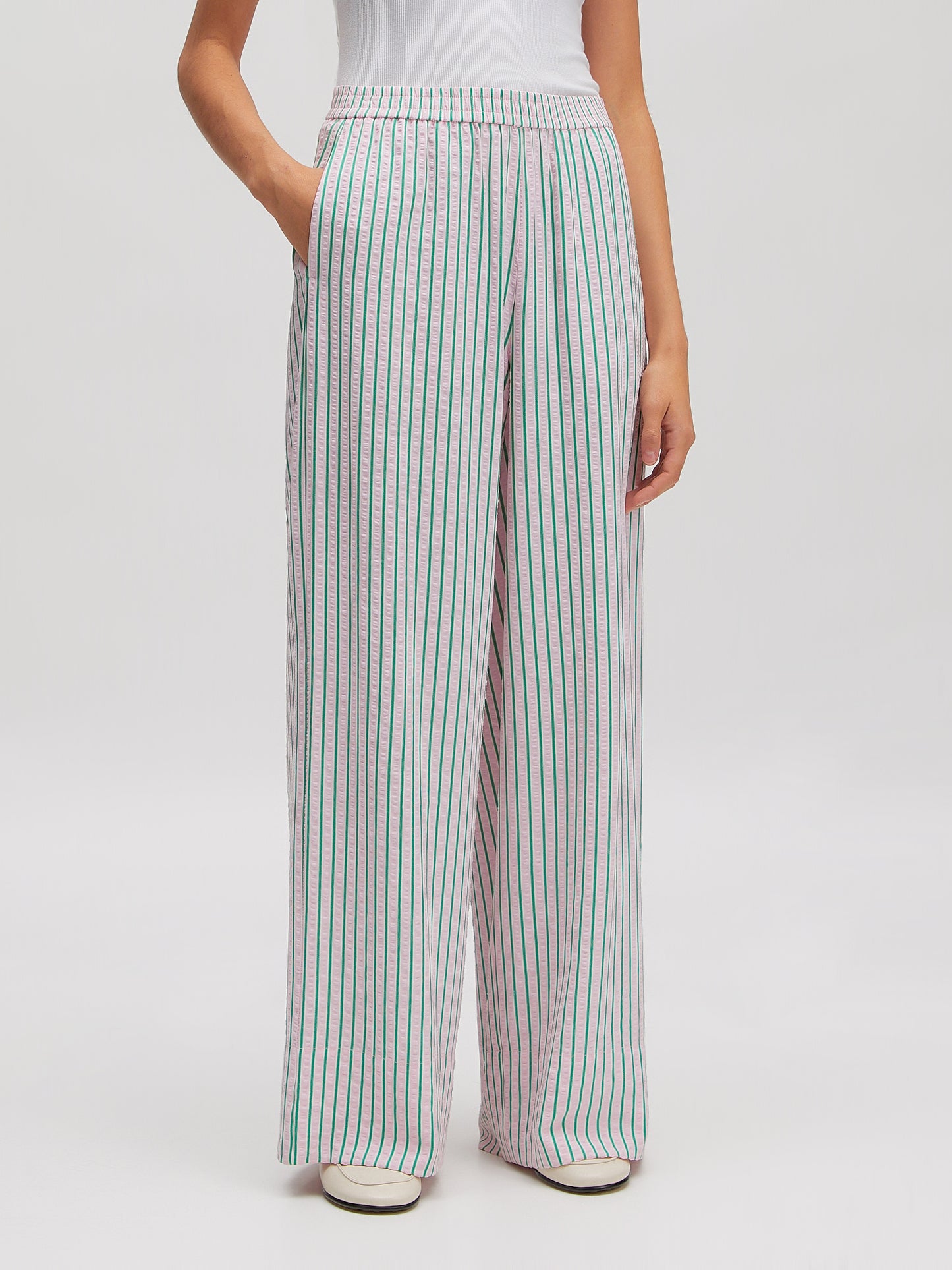 Cataleya trousers pink/green stripe