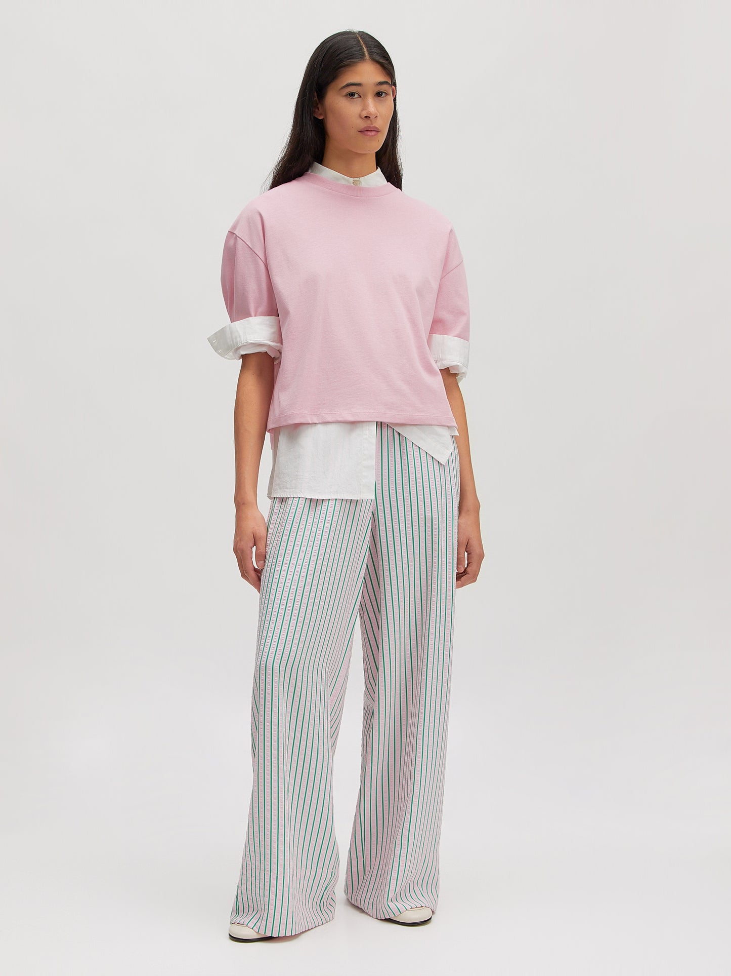 Cataleya trousers pink/green stripe