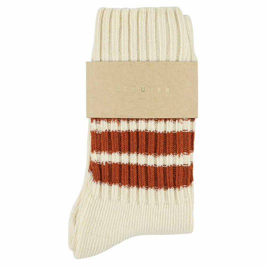 crew stripes socks ecru/rust