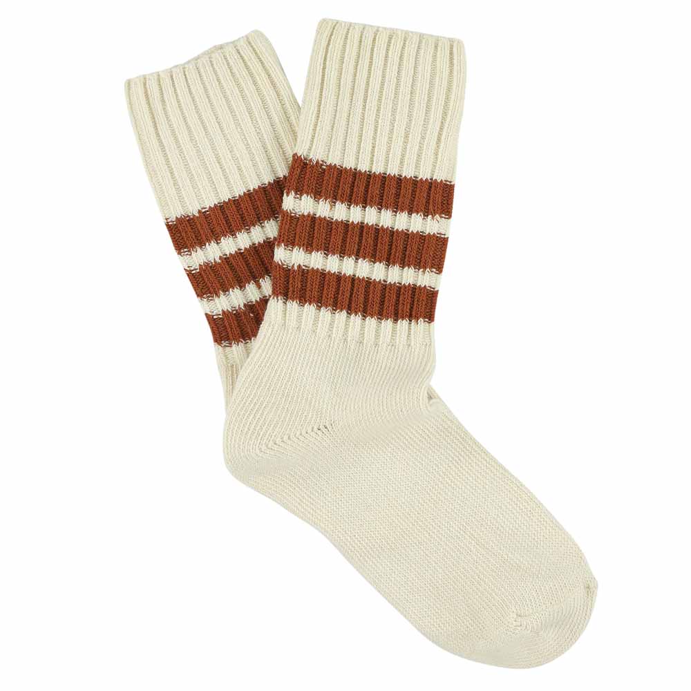 crew stripes socks ecru/rust