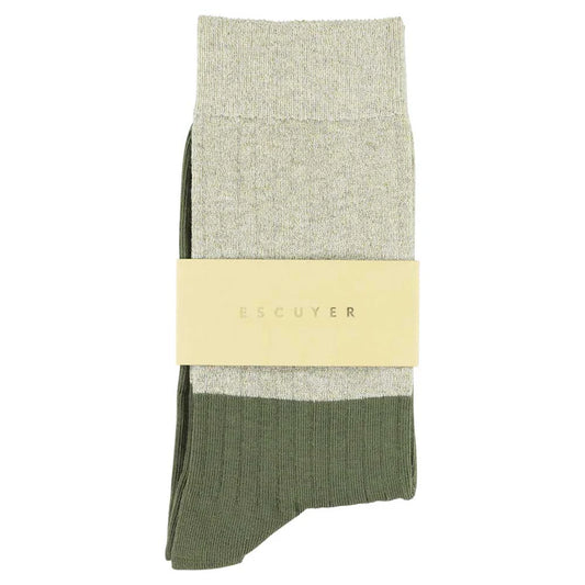 Lurex Block Sokken - golden cream/olive