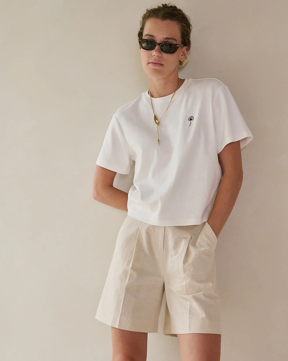 Gina flower tee off white