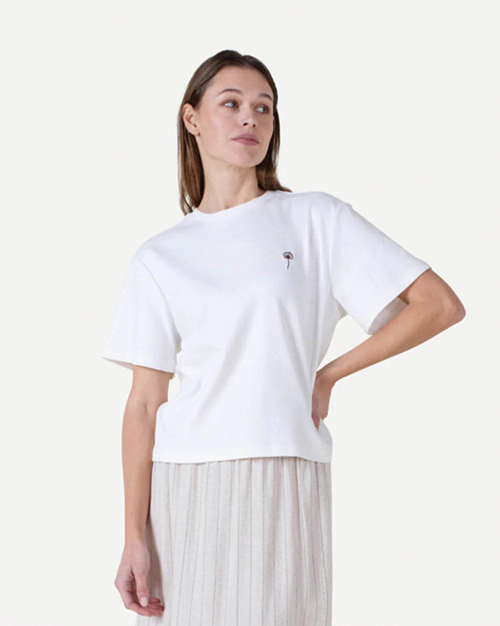 Gina flower tee off white