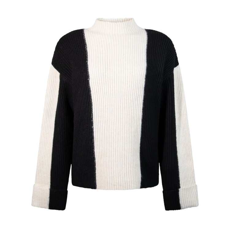 Noel pull black parchment stripe