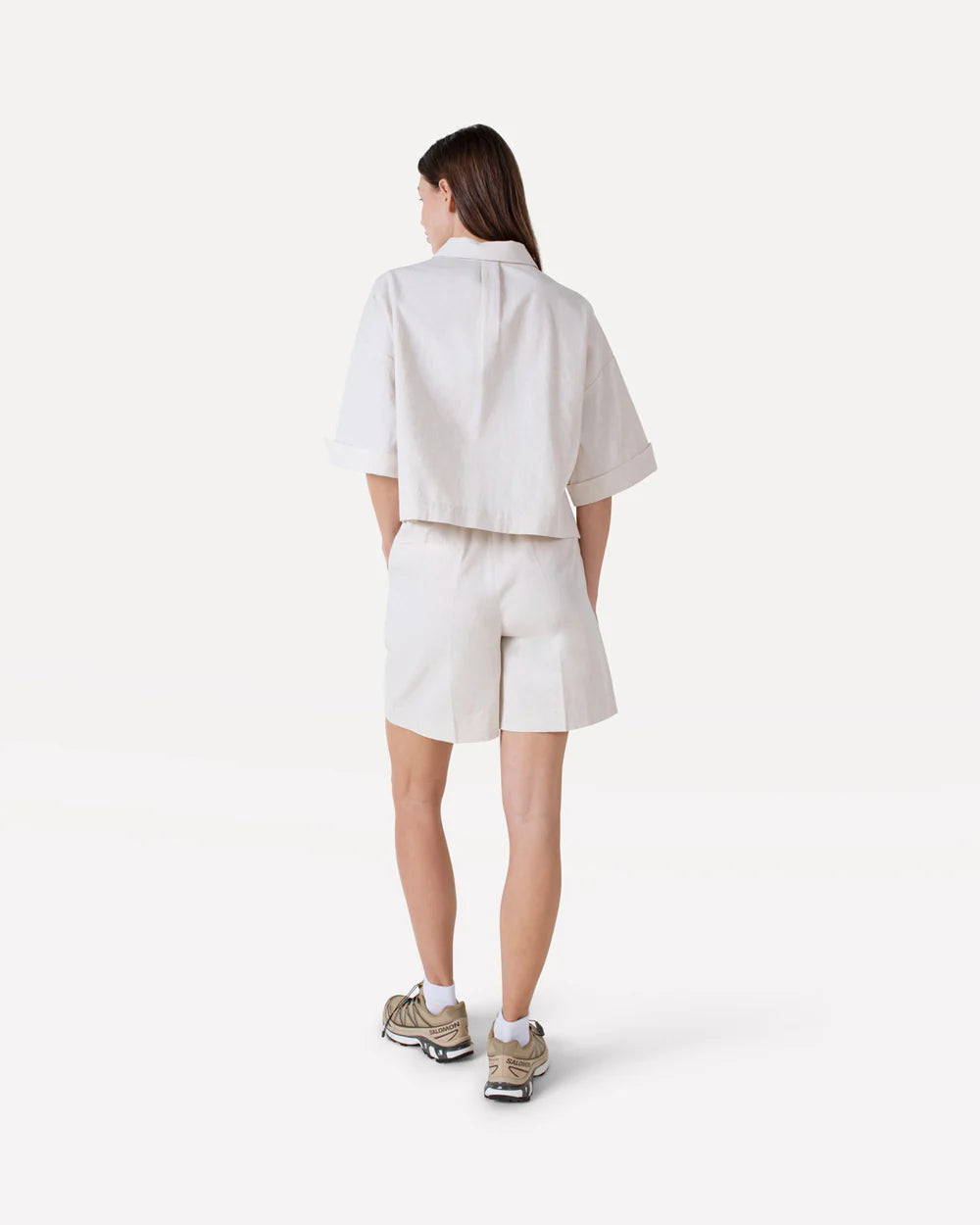 Moore linnen short sandshell