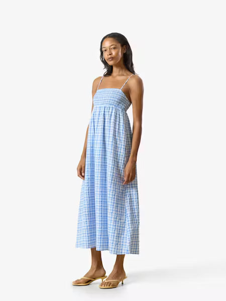 Aitana dress blue white check