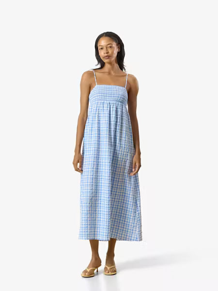 Aitana dress blue white check