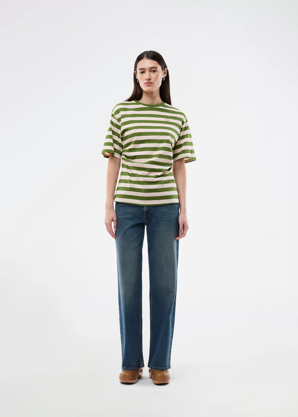 Barneymd tshirt silver lime stripe