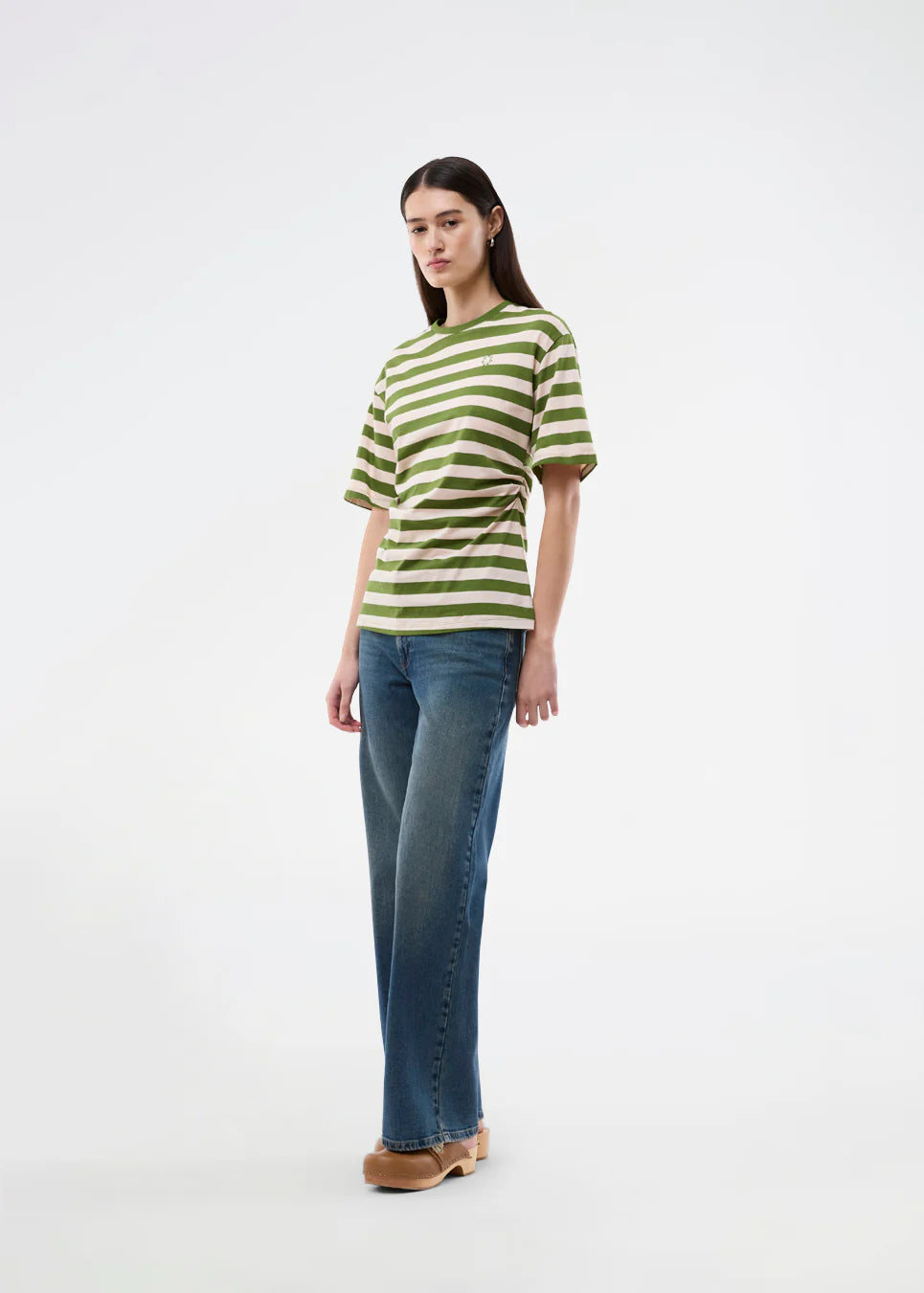 Barneymd tshirt silver lime stripe