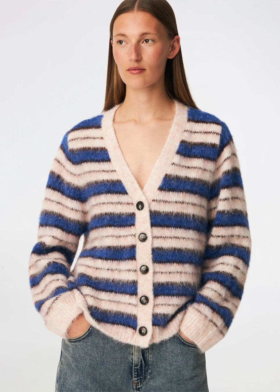 Ditlevmd cardigan cherry stripe
