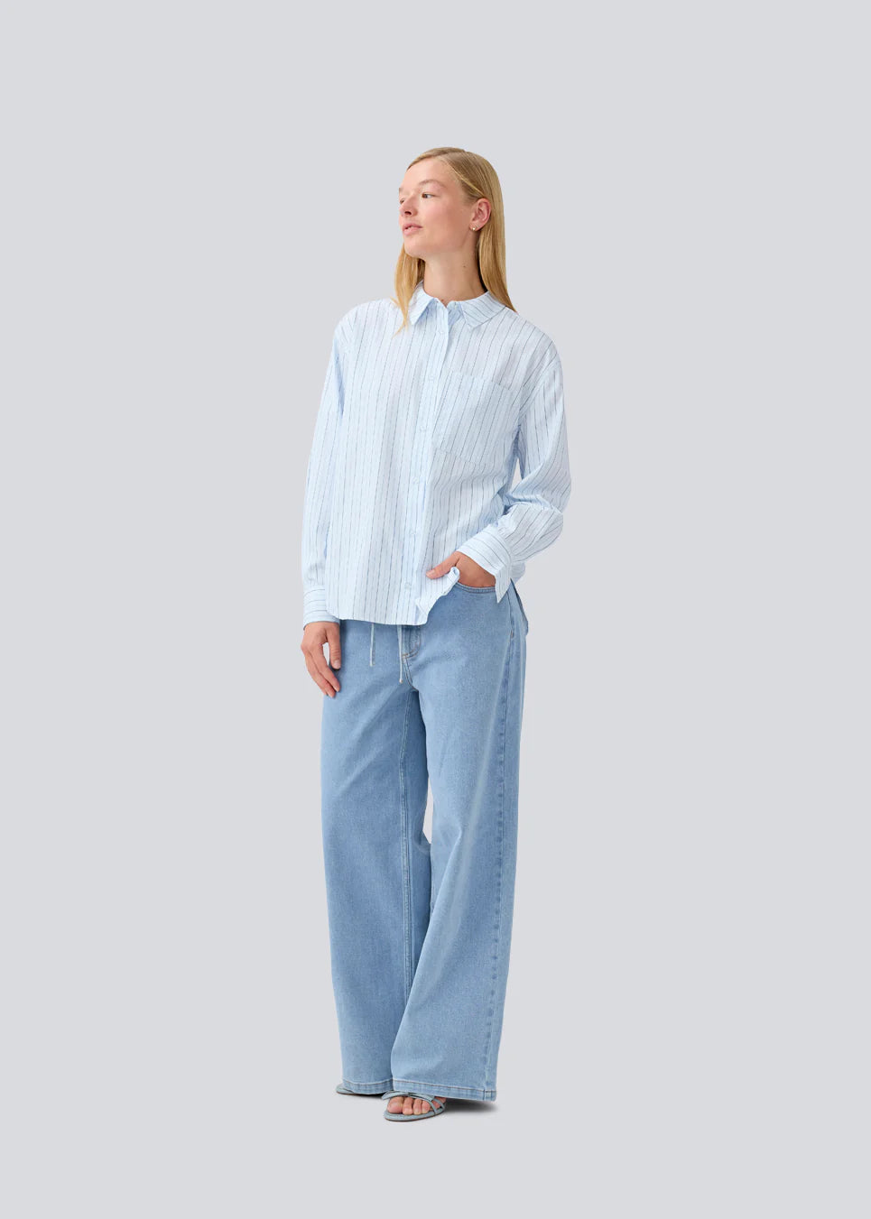 Mille stripe shirt light blue