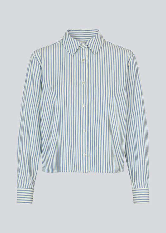 Nikko shirt white blue stripe